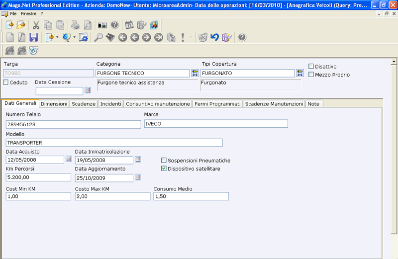 Software Gestione Veicoli