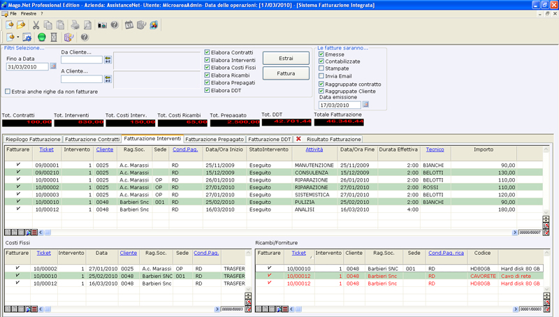 Software Fatturazione Interventi