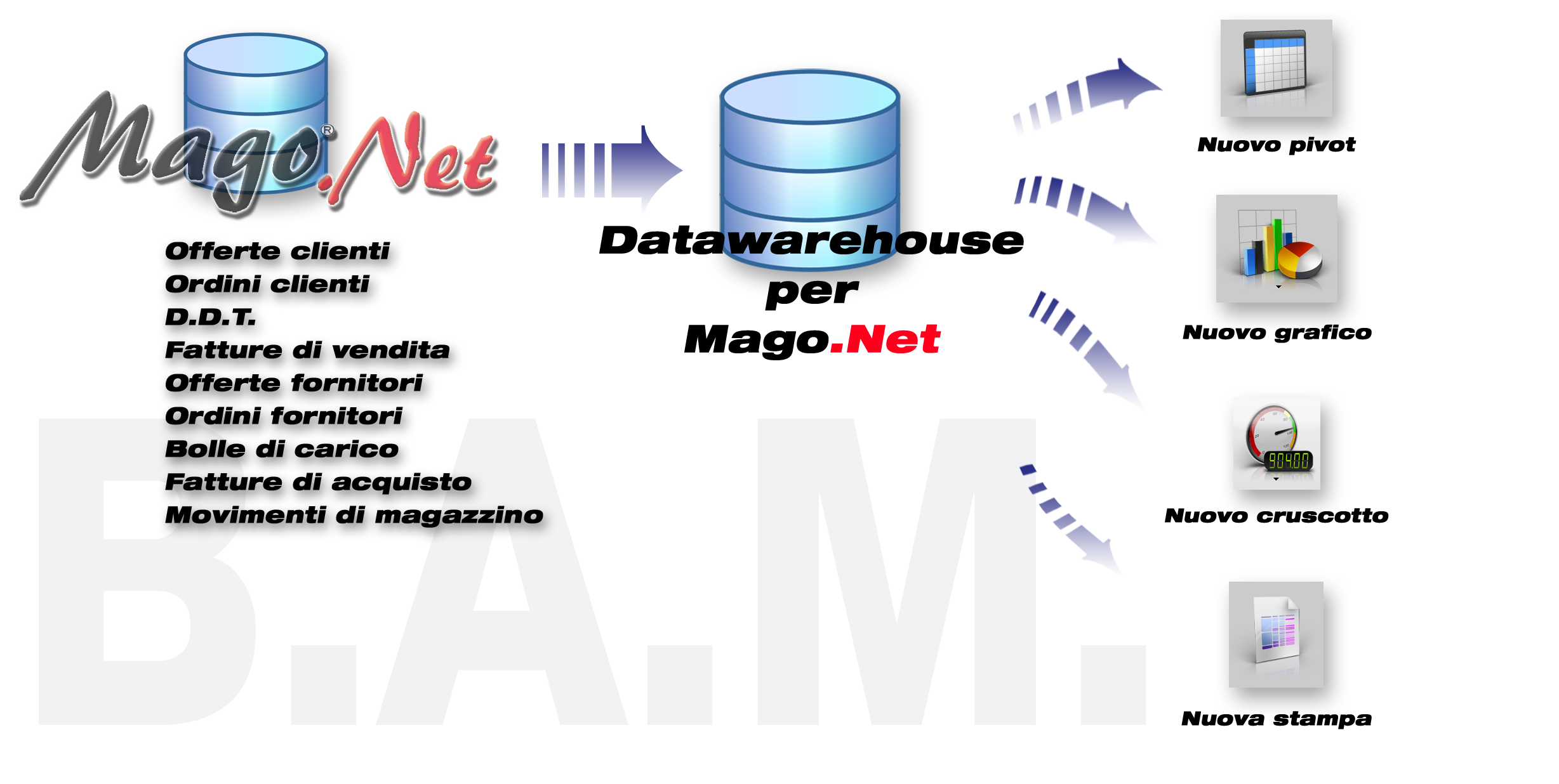 Software analisi dati aziendali - Schema flusso dati Mago Net - Analisi dati